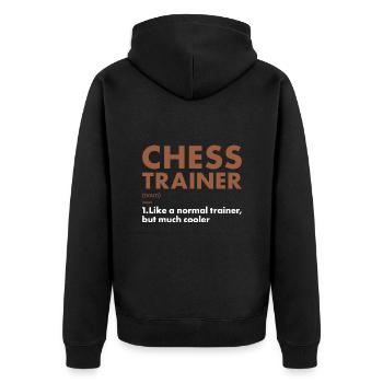 Chess Player Trainer Definition Chess - Unisex Premium Organic Zip Hoodie - black - Back - Nico (187cm)