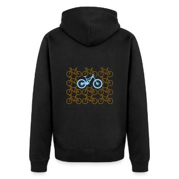 Je pars VTT cycliste VTT - Veste à capuche bio Premium Unisexe - noir - Dos - Nico (187cm)