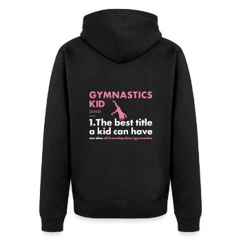 Sport Kid Gymnastics - Unisex Premium Organic Zip Hoodie - black - Back - Nico (187cm)