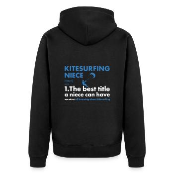 Sport Niece Kitesurfing - Unisex Premium Bio Zip Hoodie - Schwarz - Hinten - Nico (187cm)