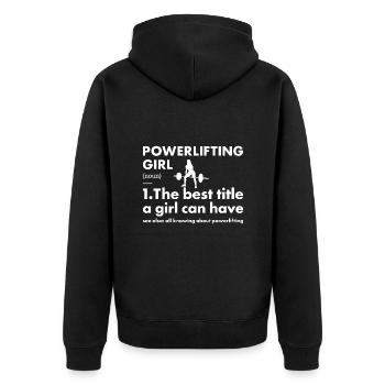 Sport Girl Powerlifting - Unisex Premium Organic Zip Hoodie - black - Back - Nico (187cm)