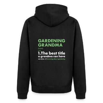 Jardinier Grand-mère Définition Jardinage - Veste à capuche bio Premium Unisexe - noir - Dos - Nico (187cm)