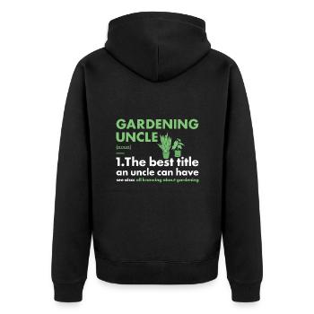 Jardinier Oncle Définition Jardinage - Veste à capuche bio Premium Unisexe - noir - Dos - Nico (187cm)