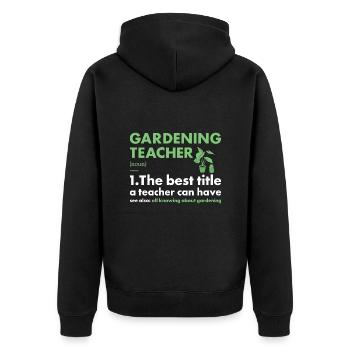 Jardinier Enseignant Définition Jardinage - Veste à capuche bio Premium Unisexe - noir - Dos - Nico (187cm)