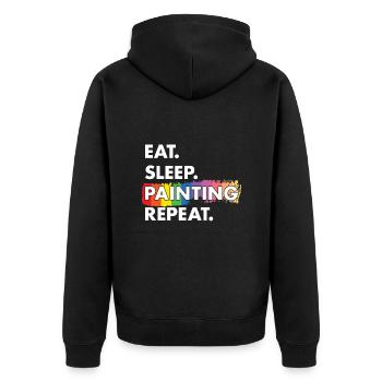 Peintre Manger Dormir Peinture - Veste à capuche bio Premium Unisexe - noir - Dos - Nico (187cm)