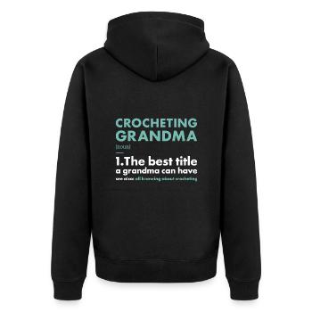 Crocheteur Mamie Définition Crochet - Veste à capuche bio Premium Unisexe - noir - Dos - Nico (187cm)