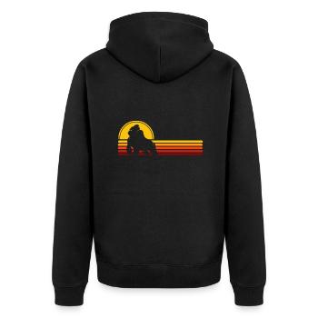 Silberrücken Gorilla Vintage Gorilla Ape - Unisex Premium Bio Zip Hoodie - Schwarz - Hinten - Nico (187cm)