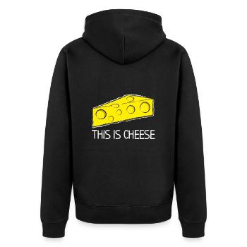 This is cheese - Unisex Premium Organic Zip Hoodie - black - Back - Nico (187cm)