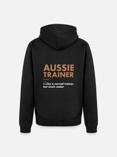 Dog Aussie Trainer Definiton - Unisex Premium Bio Zip Hoodie - Schwarz