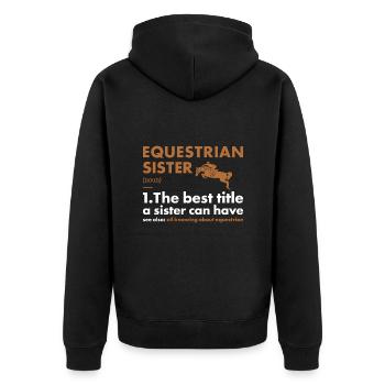 Sport Sister Definition Equestrian - Unisex Premium Organic Zip Hoodie - black - Back - Nico (187cm)