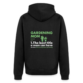 Jardinier Maman Définition Jardinage - Veste à capuche bio Premium Unisexe - noir - Dos - Nico (187cm)
