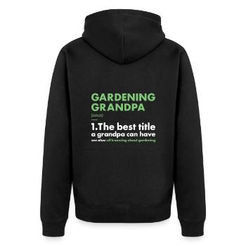Jardinier Grand-père Définition Jardinage - Veste à capuche bio Premium Unisexe - noir - Dos - Nico (187cm)