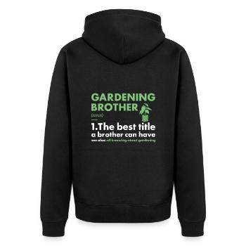 Jardinier Frère Définition Jardinage - Veste à capuche bio Premium Unisexe - noir - Dos - Nico (187cm)