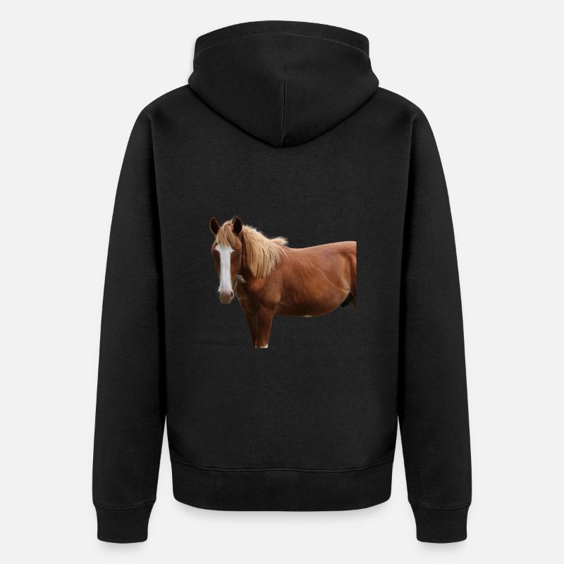 Chevaux T-shirt Cadeau Cavalier - Veste à capuche bio Premium Unisexe - noir