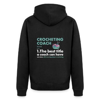 Crochet Coach Définition Crochet - Veste à capuche bio Premium Unisexe - noir - Dos - Nico (187cm)