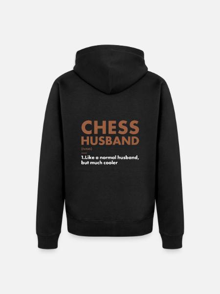 Chess Player Husband Definition Chess - Unisex Premium Organic Zip Hoodie - black