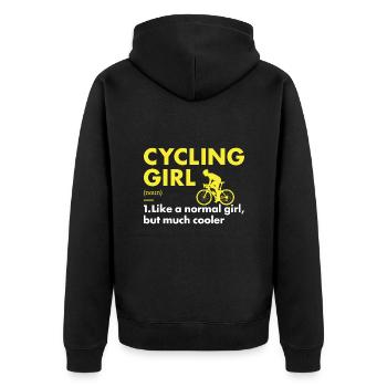 Sport Fille Cyclisme - Veste à capuche bio Premium Unisexe - noir - Dos - Nico (187cm)