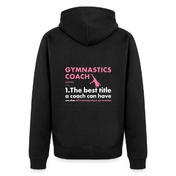 Sport Coach Gymnastics - Unisex Premium Organic Zip Hoodie - black - Back - Nico (187cm)
