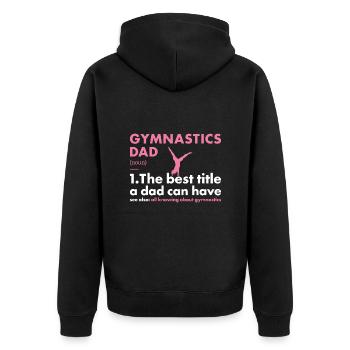 Sport Dad Gymnastics - Unisex Premium Bio Zip Hoodie - Schwarz - Hinten - Nico (187cm)
