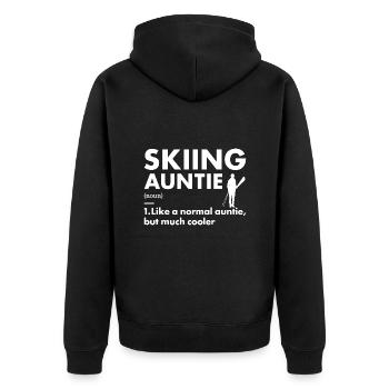 Sport Auntie Skiing - Unisex Premium Bio Zip Hoodie - Schwarz - Hinten - Nico (187cm)