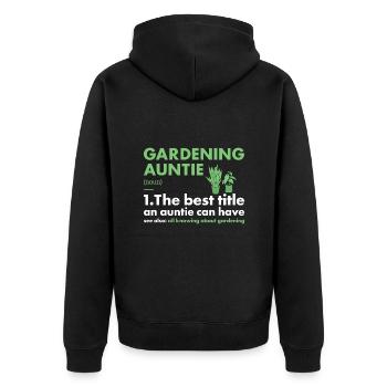 Jardinier Tante Définition Jardinage - Veste à capuche bio Premium Unisexe - noir - Dos - Nico (187cm)