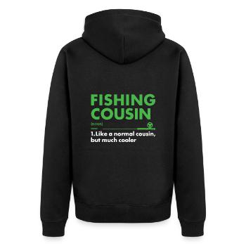 Fisher Cousin Définition Pêche - Veste à capuche bio Premium Unisexe - noir - Dos - Nico (187cm)