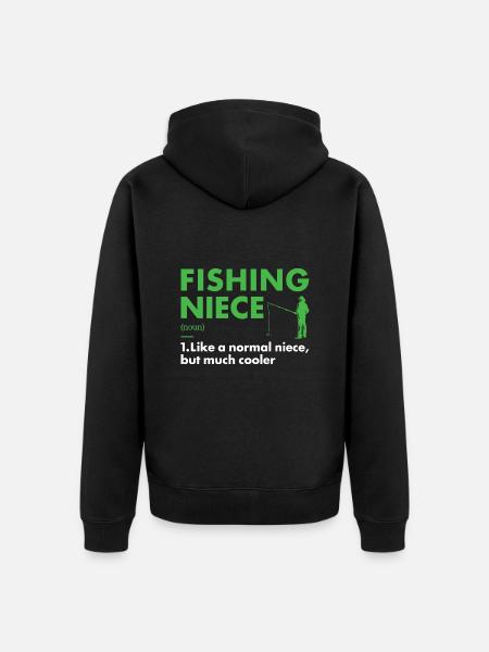 Fisher Niece Definition Fishing - Unisex Premium Organic Zip Hoodie - black