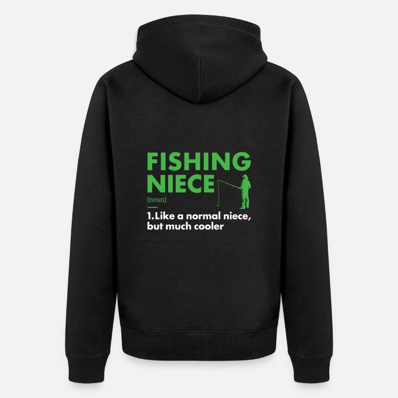 Fisher Niece Definition Fishing - Unisex Premium Bio Zip Hoodie - Schwarz
