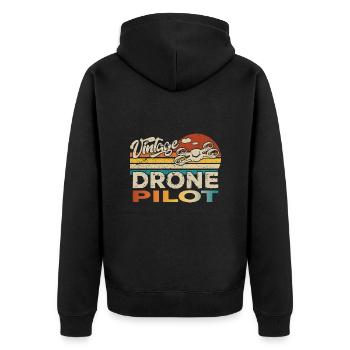 Drone Drone Drone Quadricoptère Anniversaire - Veste à capuche bio Premium Unisexe - noir - Dos - Nico (187cm)