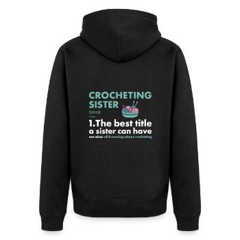Crochet Sister Définition Crochet - Veste à capuche bio Premium Unisexe - noir - Dos - Nico (187cm)