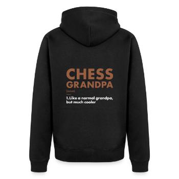 Chess Player Grandpa Definition Chess - Unisex Premium Bio Zip Hoodie - Schwarz - Hinten - Nico (187cm)