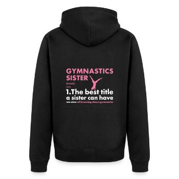 Sport Sister Gymnastics - Unisex Premium Bio Zip Hoodie - Schwarz - Hinten - Nico (187cm)