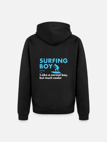 Sport Boy Surfing - Unisex Premium Organic Zip Hoodie - black
