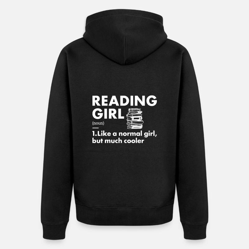 Reader Girl Definition Reading - Unisex Premium Bio Zip Hoodie - Schwarz