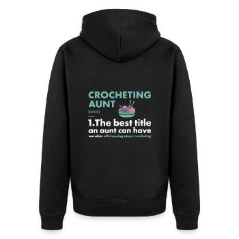 Crochet Tante Définition Crochet - Veste à capuche bio Premium Unisexe - noir - Dos - Nico (187cm)