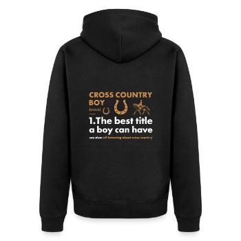 Rider Boy Definition Cross Country - Unisex Premium Organic Zip Hoodie - black - Back - Nico (187cm)