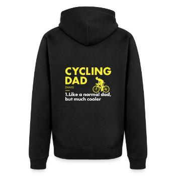 Sport Dad Cycling - Unisex Premium Organic Zip Hoodie - black - Back - Nico (187cm)