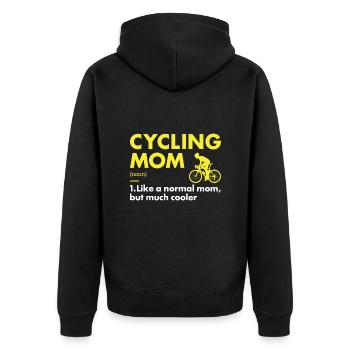 Sport Mom Cycling - Unisex Premium Bio Zip Hoodie - Schwarz - Hinten - Nico (187cm)