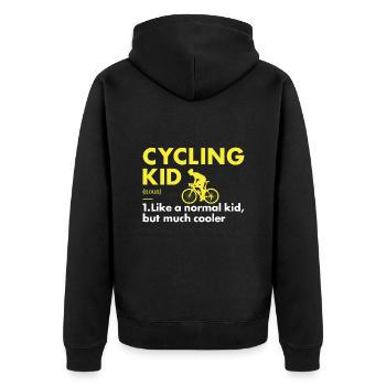 Sport Kid Cycling - Unisex Premium Bio Zip Hoodie - Schwarz - Hinten - Nico (187cm)