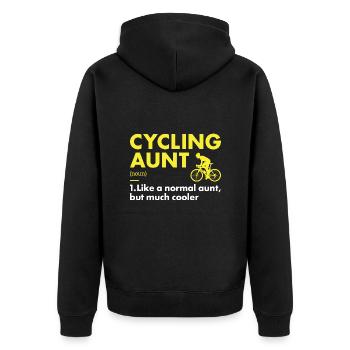 Sport Aunt Cycling - Unisex Premium Bio Zip Hoodie - Schwarz - Hinten - Nico (187cm)