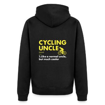 Sport Uncle Cycling - Unisex Premium Bio Zip Hoodie - Schwarz - Hinten - Nico (187cm)