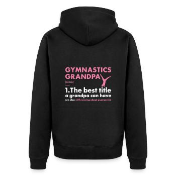 Sport Grandpa Gymnastics - Unisex Premium Bio Zip Hoodie - Schwarz - Hinten - Nico (187cm)