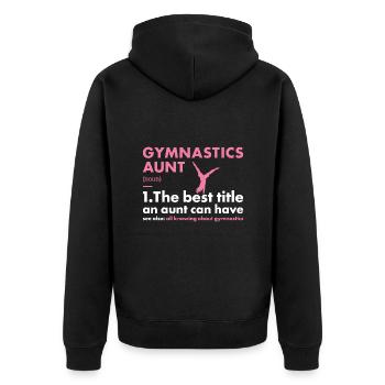Sport Aunt Gymnastics - Unisex Premium Bio Zip Hoodie - Schwarz - Hinten - Nico (187cm)
