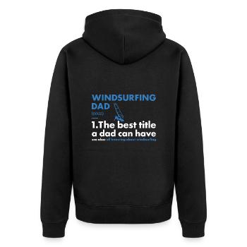 Sport Dad Windsurfing - Unisex Premium Organic Zip Hoodie - black - Back - Nico (187cm)