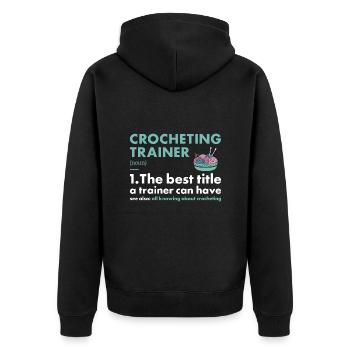 Crochet Trainer Définition Crochet - Veste à capuche bio Premium Unisexe - noir - Dos - Nico (187cm)
