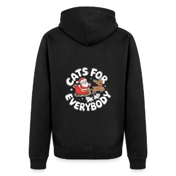 Weihnachten Katzen Katzendame Katzenmama Lustig - Unisex Premium Bio Zip Hoodie - Schwarz - Hinten - Nico (187cm)