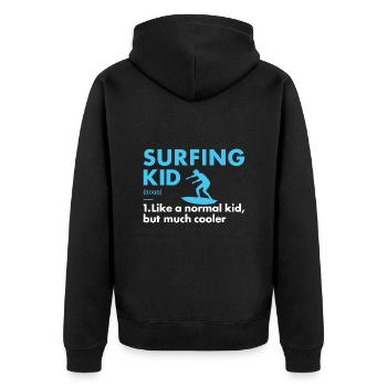 Sport Kid Surfing - Unisex Premium Bio Zip Hoodie - Schwarz - Hinten - Nico (187cm)