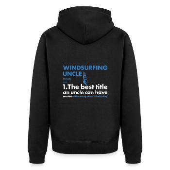 Sport Uncle Windsurfing - Unisex Premium Organic Zip Hoodie - black - Back - Nico (187cm)