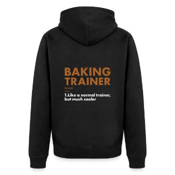 Baker Trainer Definition Baking - Unisex Premium Organic Zip Hoodie - black - Back - Nico (187cm)
