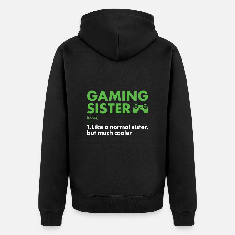 Gamer Sister Définition Gaming - Veste à capuche bio Premium Unisexe - noir